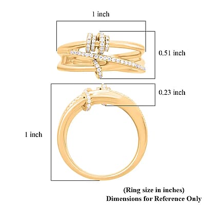 Clarte Lacet Collection Moissanite Ring in Vermeil Yellow Gold Over Sterling Silver (Size 10.0) 0.40 ctw