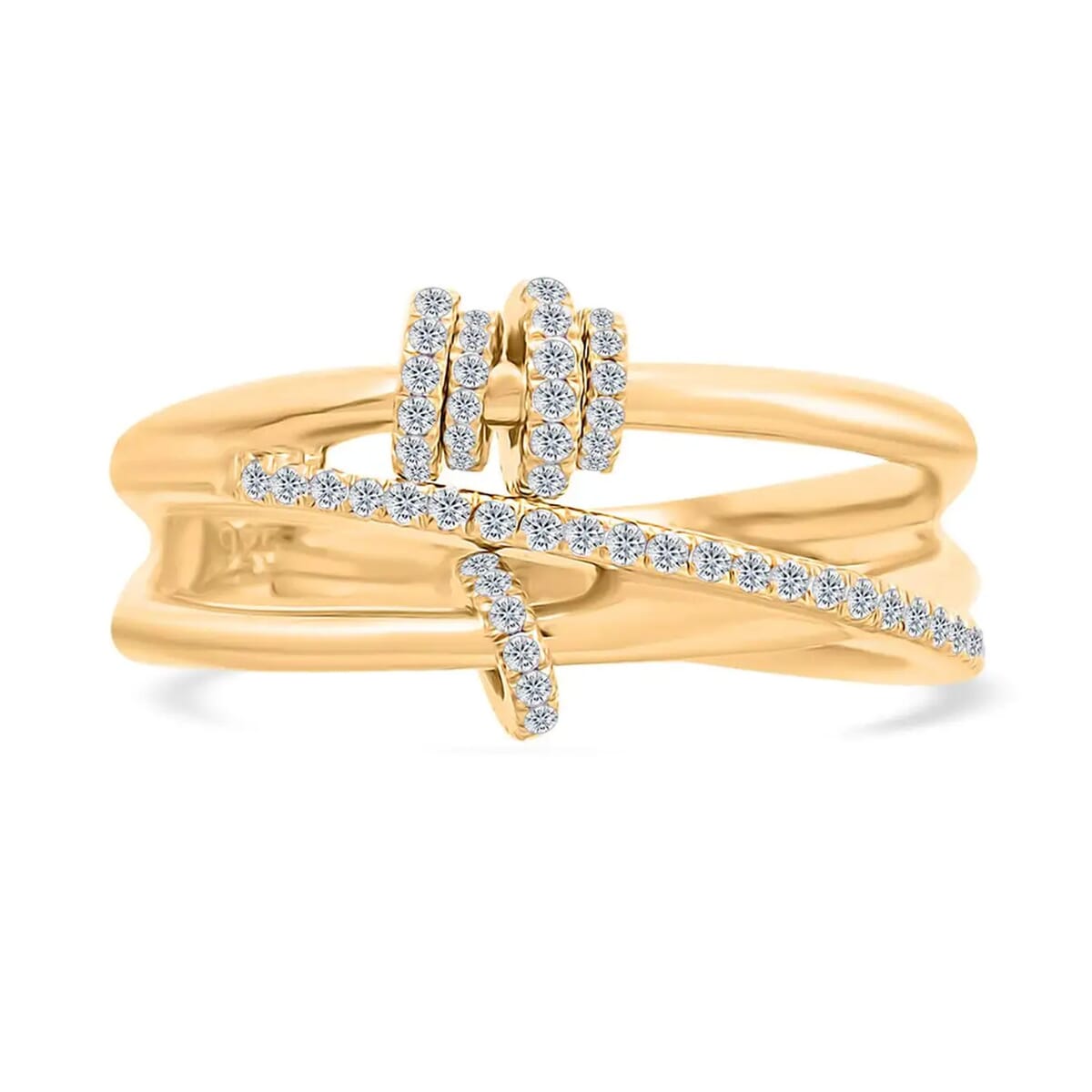 Clarte Lacet Collection Moissanite Ring in Vermeil Yellow Gold Over Sterling Silver (Size 6.0) 0.40 ctw image number 0