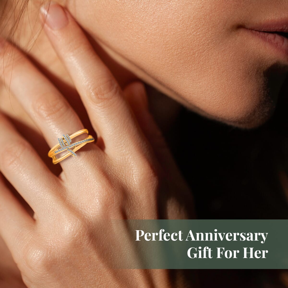 Clarte Lacet Collection Moissanite Ring in Vermeil Yellow Gold Over Sterling Silver (Size 6.0) 0.40 ctw image number 6