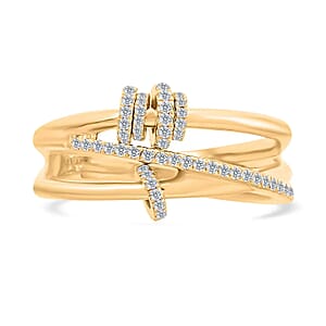 Clarte Lacet Collection Moissanite Ring in Vermeil Yellow Gold Over Sterling Silver (Size 8.0) 0.40 ctw