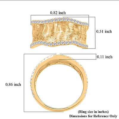 Clarte Sable Collection Moissanite 0.50 ctw Ring in Vermeil Yellow Gold Over Sterling Silver (Size 10.0) 