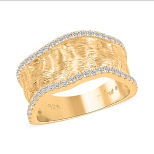 Clarte Sable Collection Moissanite 0.50 ctw Ring in Vermeil Yellow Gold Over Sterling Silver (Size 6.0) 