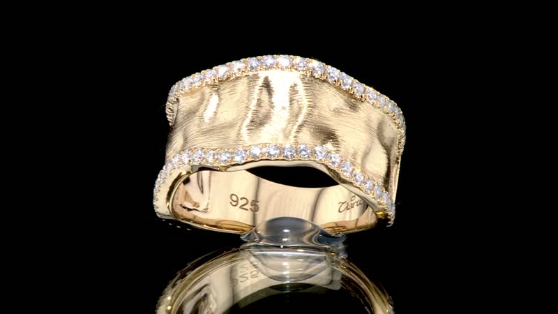 Clarte Sable Collection Moissanite Ring in Vermeil Yellow Gold Over Sterling Silver (Size 10.0) 0.50 ctw