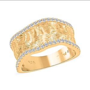 Clarte Sable Collection Moissanite 0.50 ctw Ring in Vermeil Yellow Gold Over Sterling Silver (Size 8.0) 