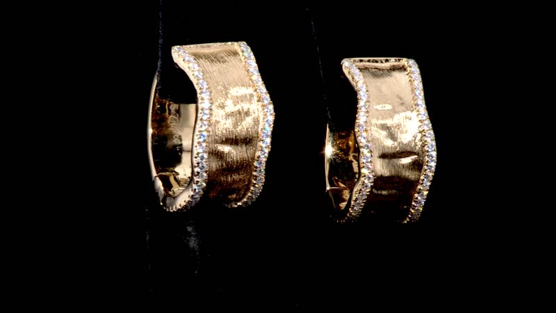 Clarte Sable Collection Moissanite Hoop Earrings in Vermeil Yellow Gold Over Sterling Silver 0.80 ctw