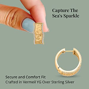 Clarte Sable Collection Moissanite Hoop Earrings in Vermeil Yellow Gold Over Sterling Silver 0.80 ctw