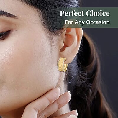 Clarte Sable Collection Moissanite Hoop Earrings in Vermeil Yellow Gold Over Sterling Silver 0.80 ctw