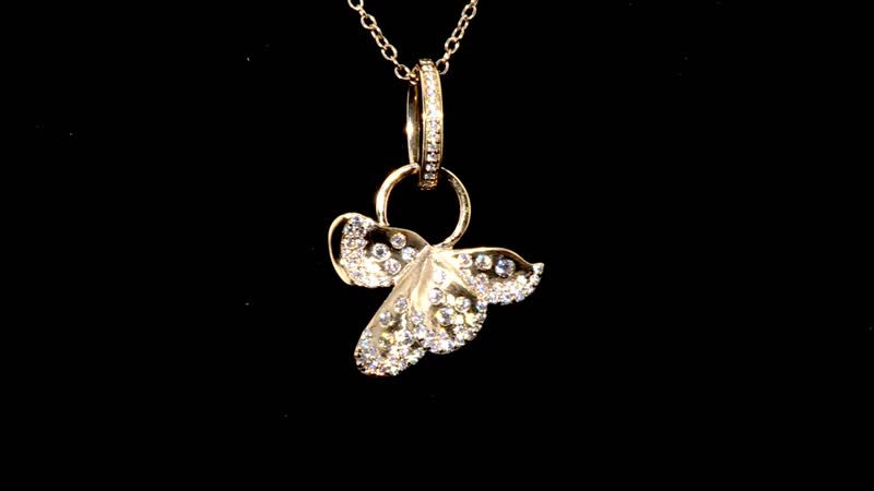 Clarte La Fleur Collection Moissanite Pendant Necklace 18 Inches in Vermeil Yellow Gold Over Sterling Silver 0.40 ctw