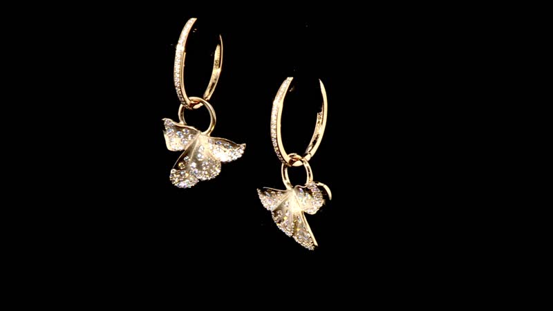 Clarte La Fleur Collection Moissanite Earrings in Vermeil Yellow Gold Over Sterling Silver 0.90 ctw