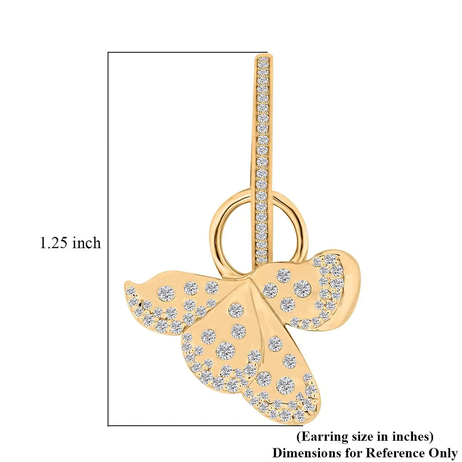 Clarte La Fleur Collection Moissanite Earrings in Vermeil Yellow Gold Over Sterling Silver 0.90 ctw