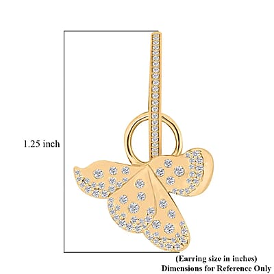 Clarte La Fleur Collection Moissanite Earrings in Vermeil Yellow Gold Over Sterling Silver 0.90 ctw