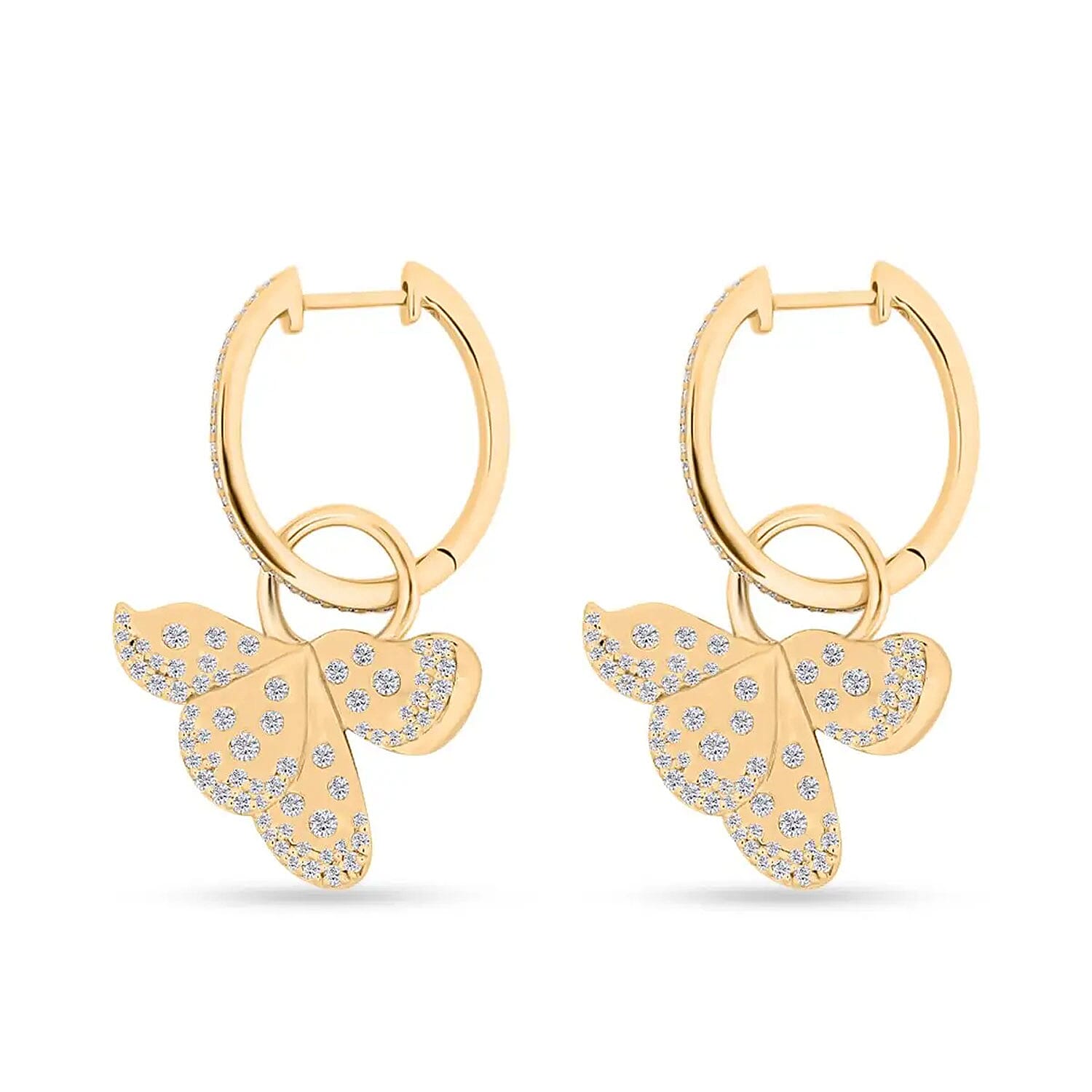 Clarte La Fleur Collection Moissanite Earrings in Vermeil Yellow Gold Over Sterling Silver 0.90 ctw