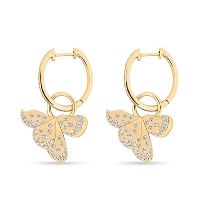 Clarte La Fleur Collection Moissanite Earrings in Vermeil Yellow Gold Over Sterling Silver 0.90 ctw