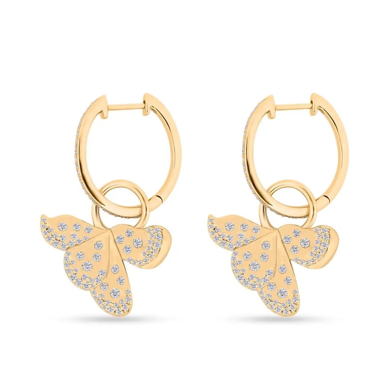 Clarte La Fleur Collection Moissanite Earrings in Vermeil Yellow Gold Over Sterling Silver 0.90 ctw
