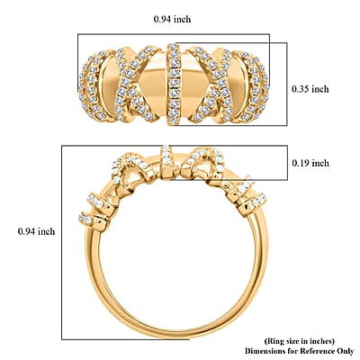Clarte Gloria Collection Moissanite Ring in Vermeil Yellow Gold Over Sterling Silver (Size 10.0) 0.40 ctw