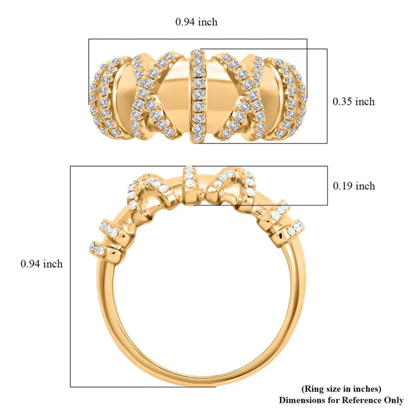 Clarte Gloria Collection Moissanite Ring in Vermeil Yellow Gold Over Sterling Silver (Size 10.0) 0.40 ctw