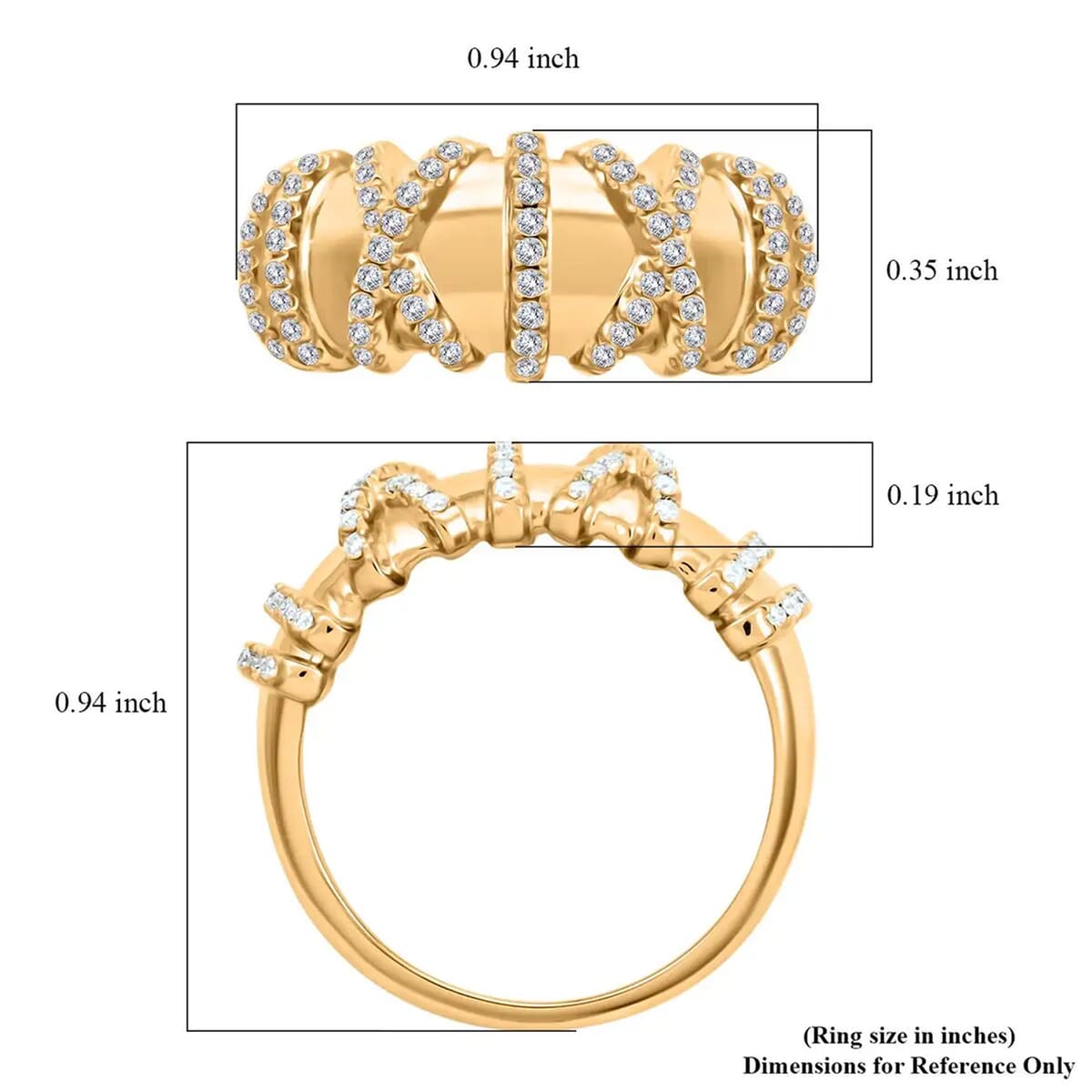 Clarte Gloria Collection Moissanite Ring in Vermeil Yellow Gold Over Sterling Silver (Size 8.0) 0.40 ctw image number 7