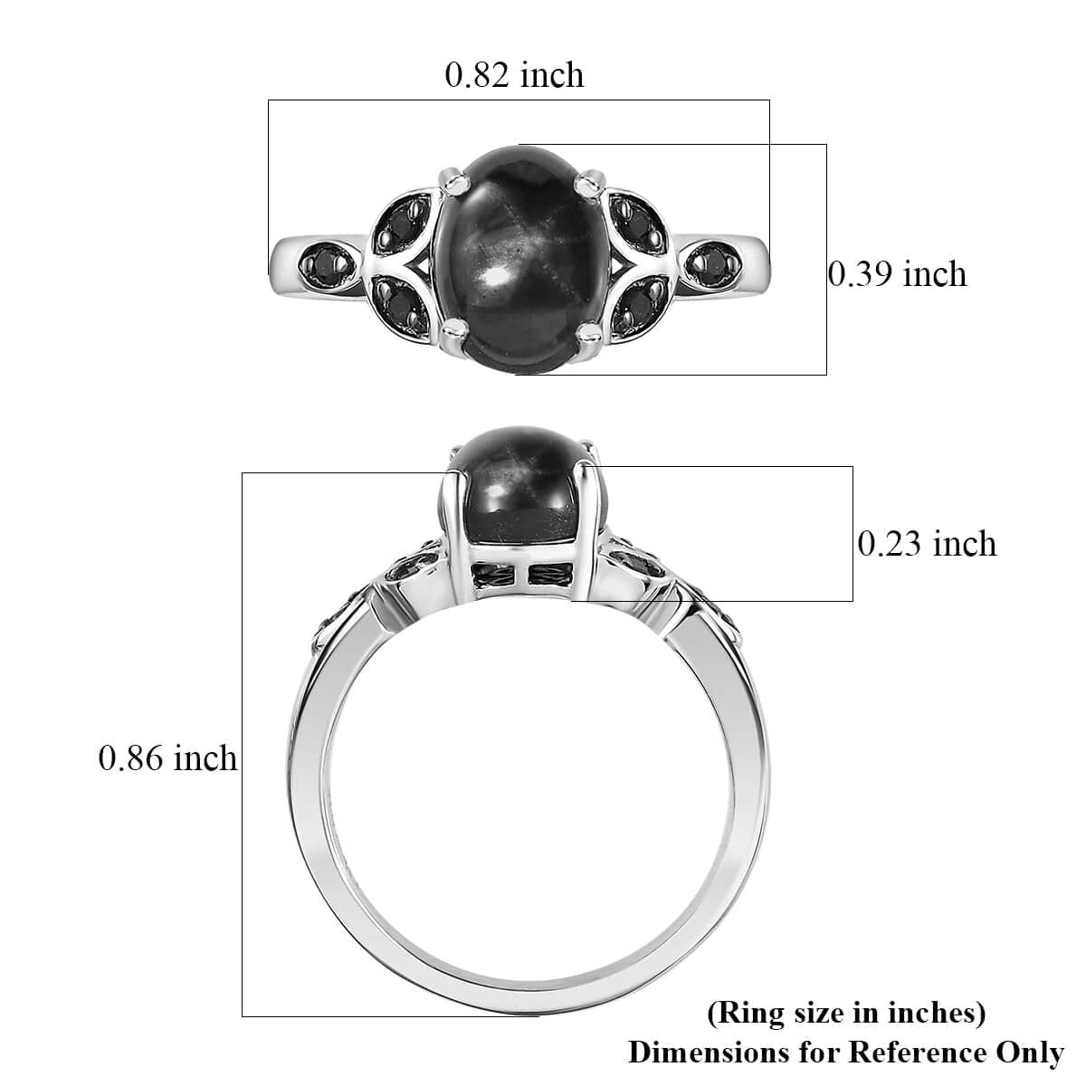 Blue Star Sapphire (DF) and Blue Sapphire Ring in Platinum Over Sterling Silver (Size 6.0) 3.35 ctw image number 5