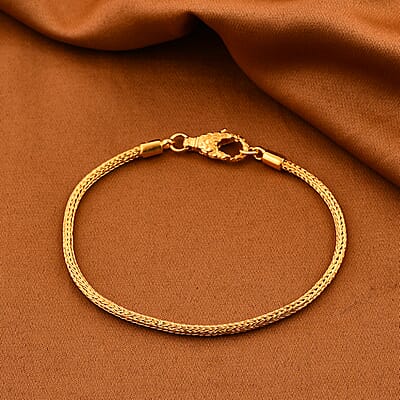 Bali Legacy 22K Vermeil Yellow Gold Over Sterling Silver Tulang Naga Chain Bracelet (6.50 In) 7.0 Grams
