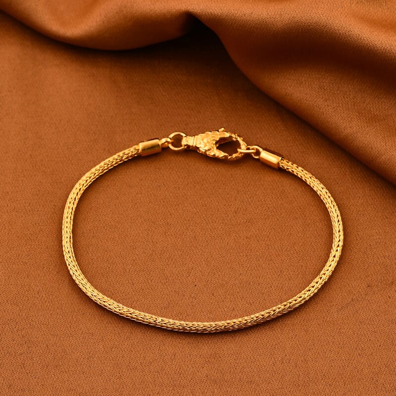 Bali Legacy 22K Vermeil Yellow Gold Over Sterling Silver Tulang Naga Chain Bracelet (6.50 In) 7.0 Grams