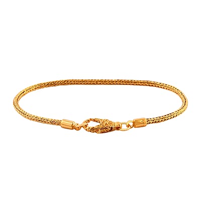 Bali Legacy 22K Vermeil Yellow Gold Over Sterling Silver Tulang Naga Chain Bracelet (6.50 In) 7.0 Grams