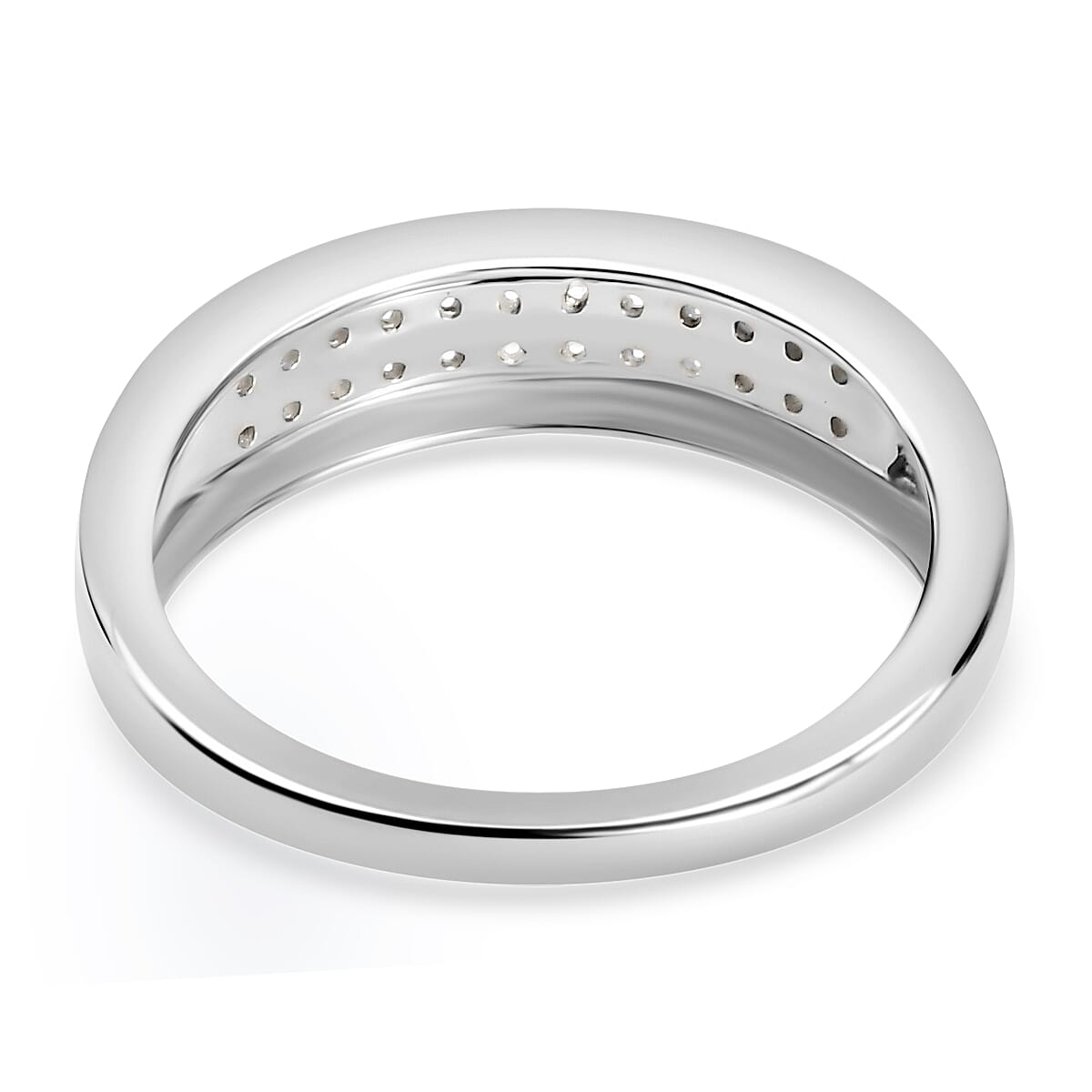 Doorbuster White Diamond Ring in Platinum Over Sterling Silver (Size 10.0) 0.20 ctw image number 2