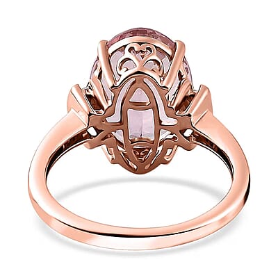 Epic Deal Luxoro 14K Rose Gold AAA Pink Morganite, Diamond (G-H, I2) Ring (Size 7.0) 5.10 ctw