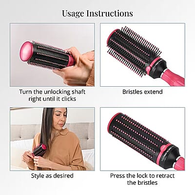 Neomi Portable Easy Clean Rotating Comb - Pink