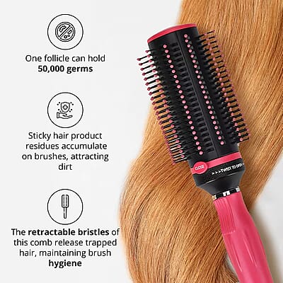 Neomi Portable Easy Clean Rotating Comb - Pink