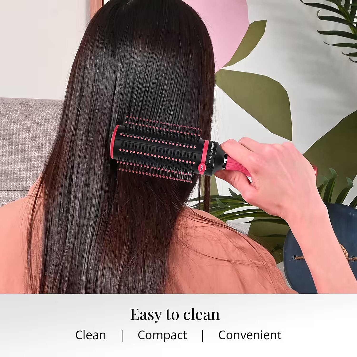 Neomi Portable Easy Clean Rotating Comb - Pink