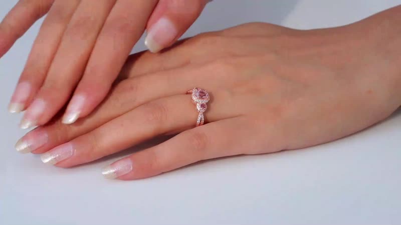 Premium Pink Morganite, Multi Gemstone Ring in Vermeil RG Over Sterling Silver (Size 10.0) 1.30 ctw
