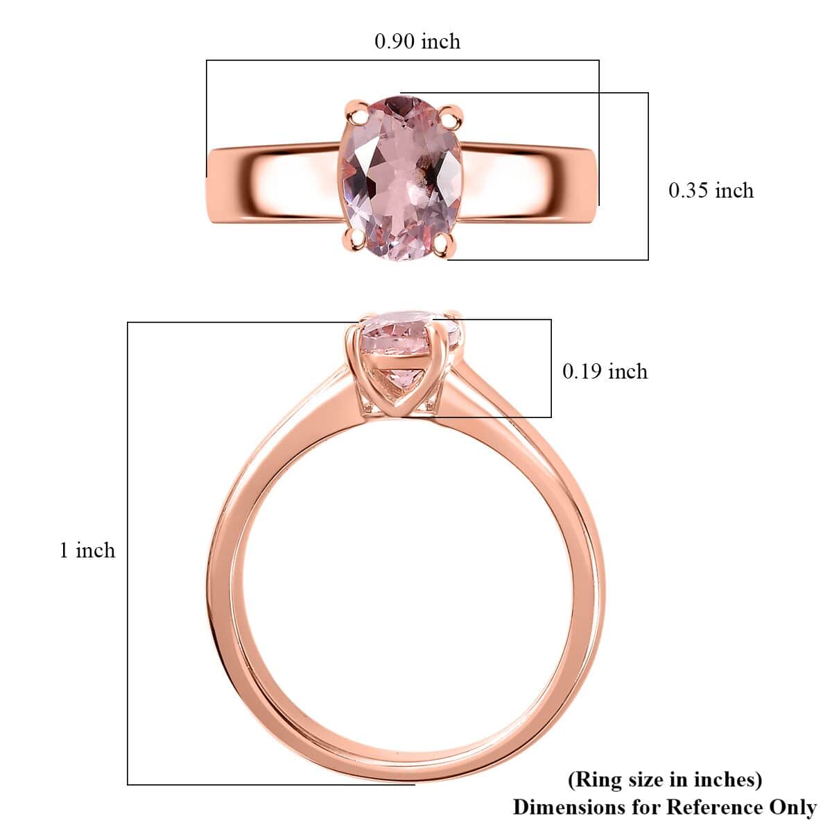 Premium Pink Morganite Solitaire Ring in Vermeil Rose Gold Over Sterling Silver (Size 10.0) 1.10 ctw image number 5