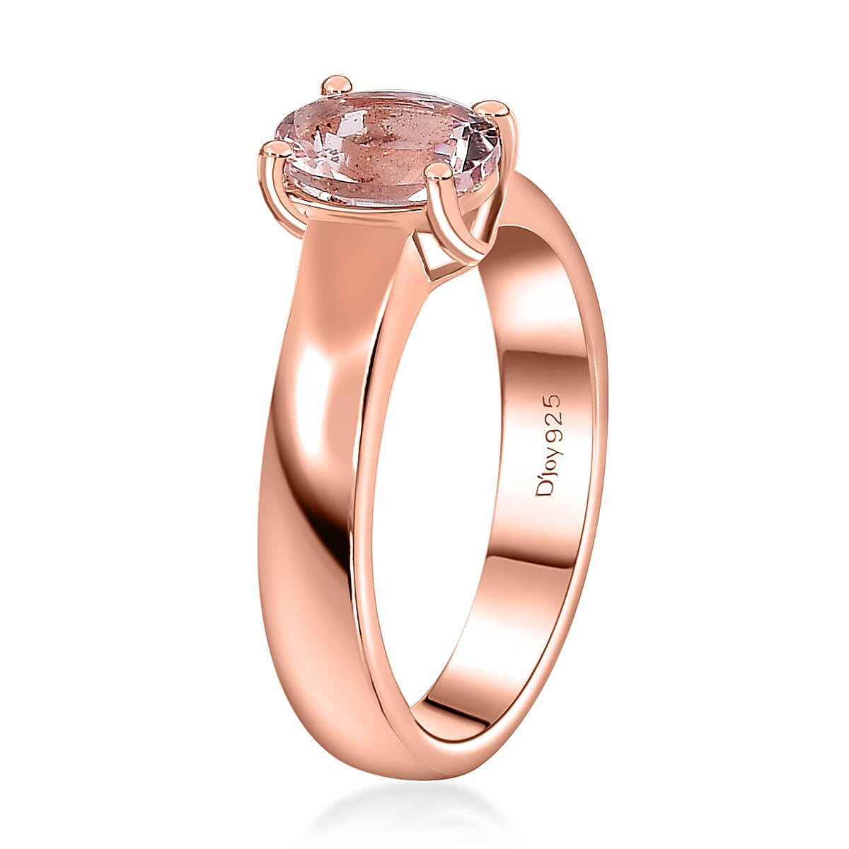 Premium Pink Morganite Solitaire Ring in Vermeil Rose Gold Over Sterling Silver (Size 8.0) 1.10 ctw image number 3