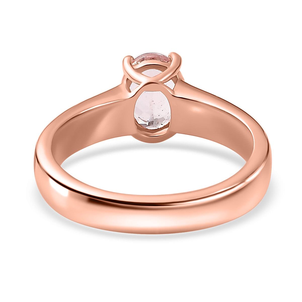 Premium Pink Morganite Solitaire Ring in Vermeil Rose Gold Over Sterling Silver (Size 8.0) 1.10 ctw