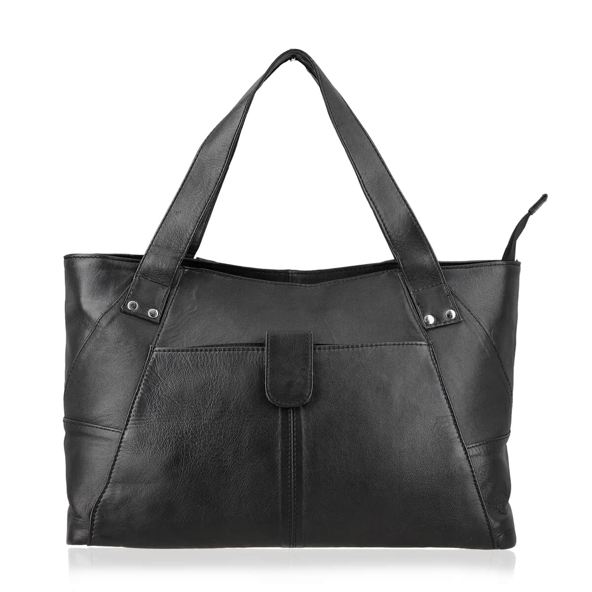 Black Genuine Leather Tote Bag image number 0