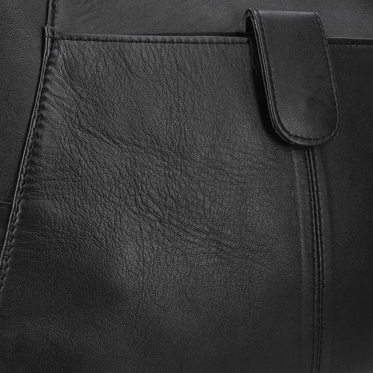 Black Genuine Leather Tote Bag image number 7