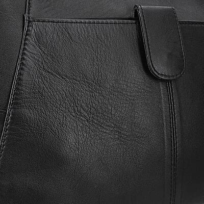 Black Genuine Leather Tote Bag