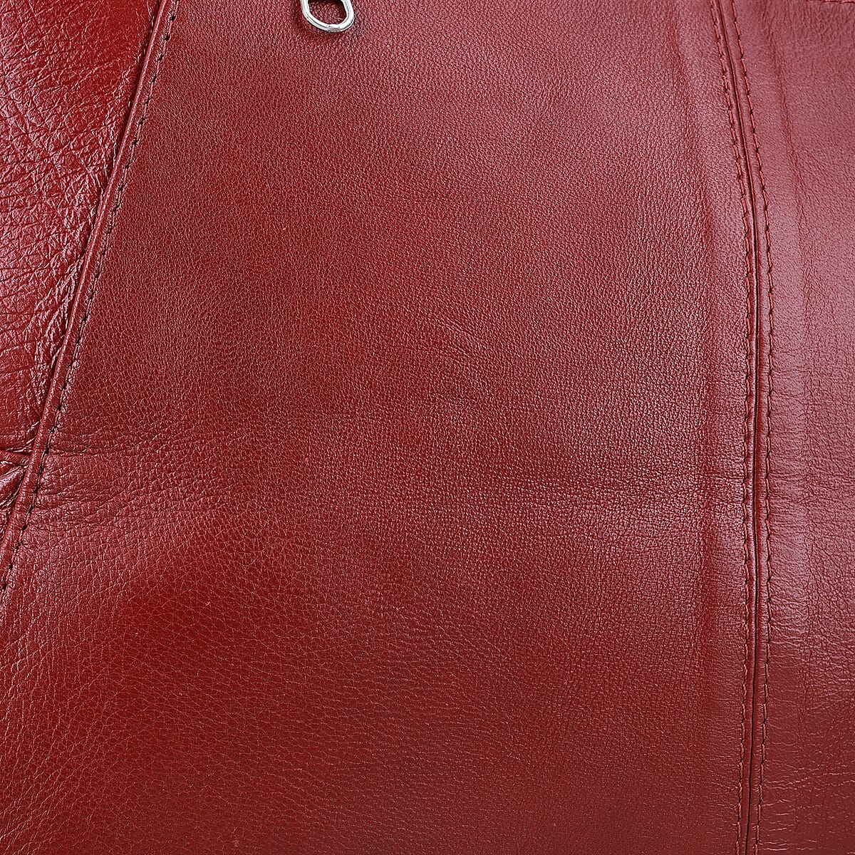 Red Genuine Leather Tote Bag image number 7