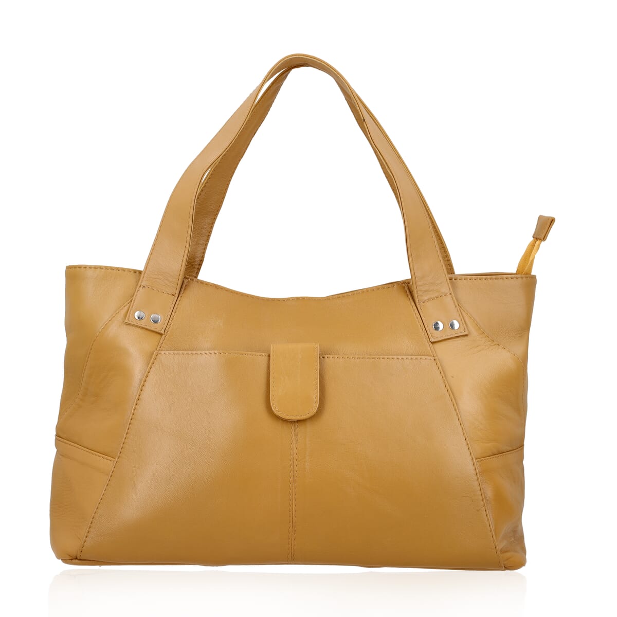 Tan Genuine Leather Tote Bag image number 0