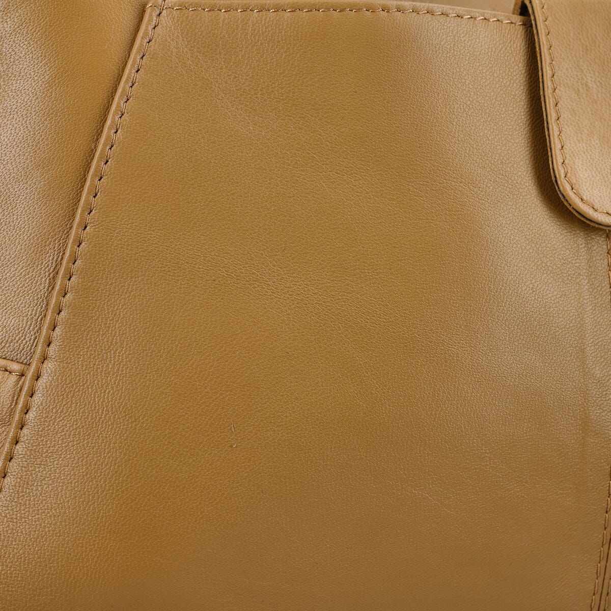 Tan Genuine Leather Tote Bag image number 7