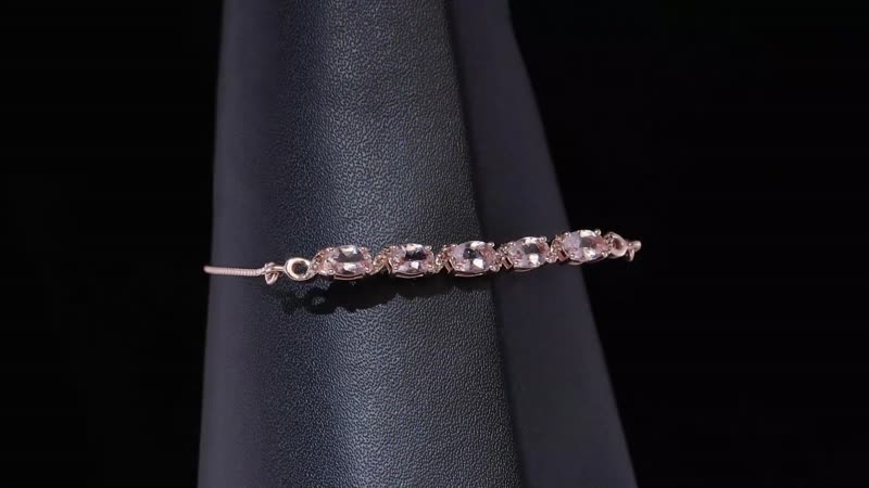 Premium Pink Morganite and Champagne Zircon Bolo Bracelet in Vermeil Rose Gold Over Sterling Silver 2.30 ctw