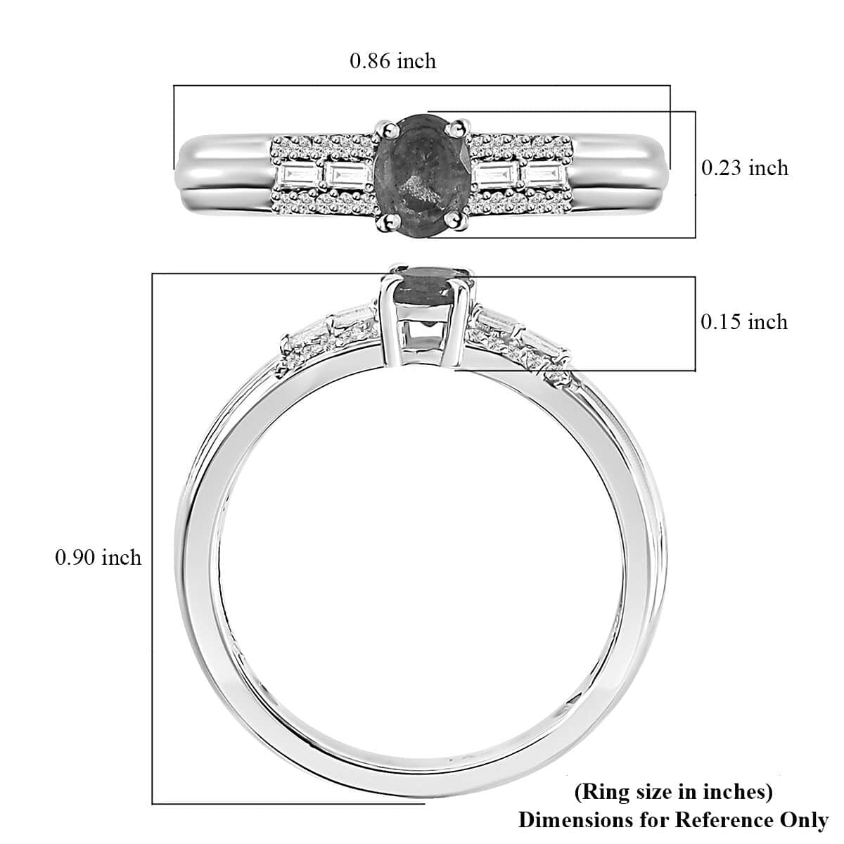 AAA Kagem Zambian Emerald and White Zircon Ring in Platinum Over Sterling Silver (Size 6.0) 0.50 ctw image number 5