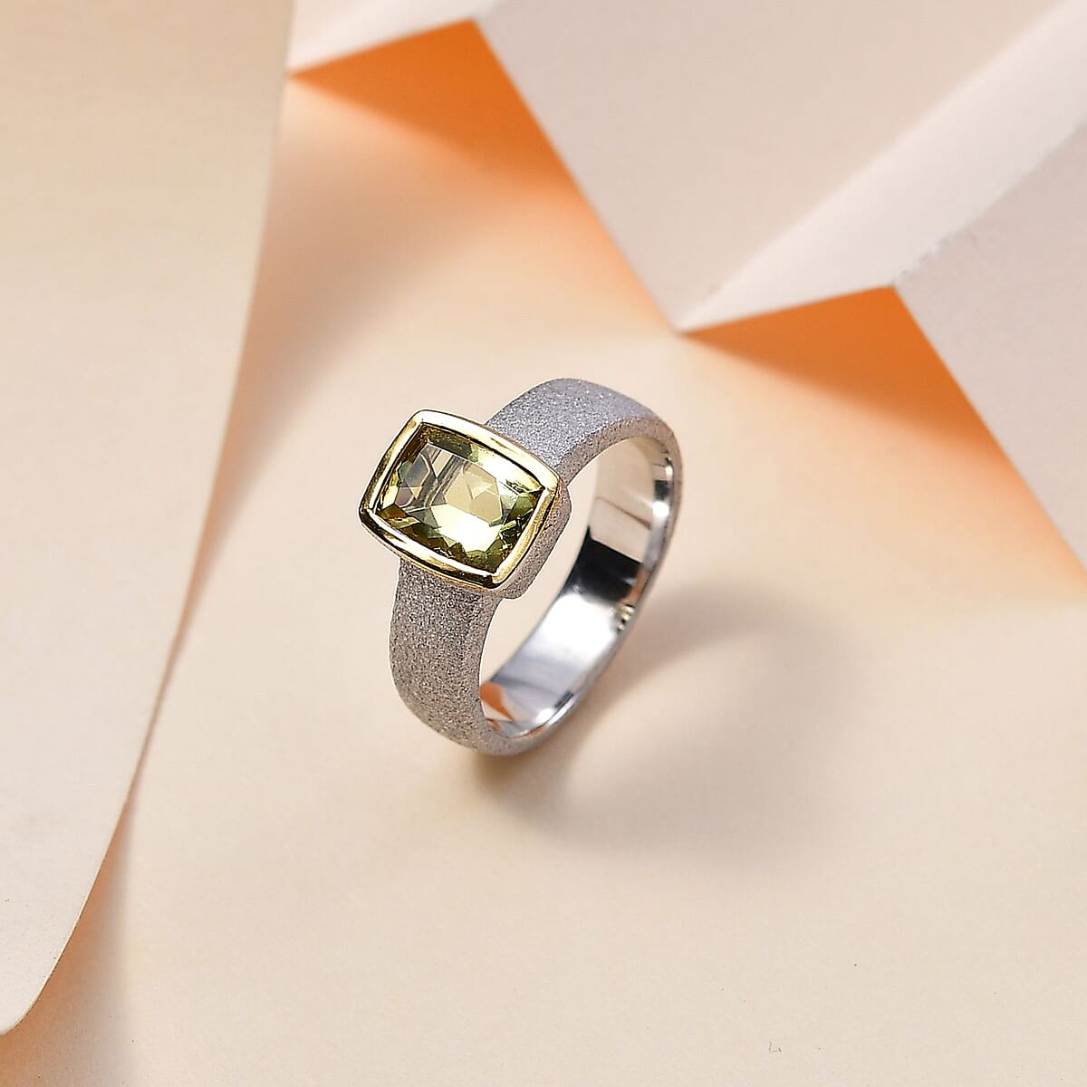 Silver Beryl Rings Buy Sunfire Beryl Solitaire Ring in Vermeil YG and Platinum Over ...