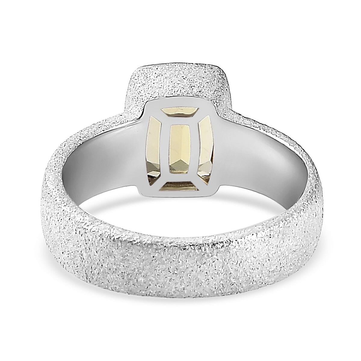 Brazilian Sunfire Beryl Sandblast Texture Solitaire Ring in Vermeil YG and Platinum Over Sterling Silver (Size 8.0) 1.35 ctw image number 4