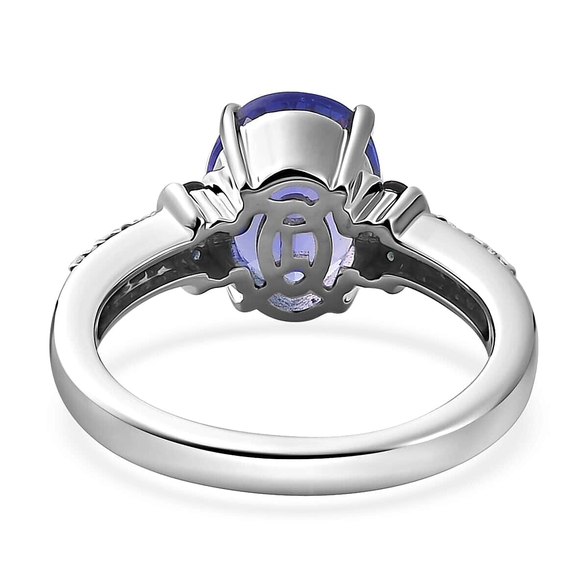 Luxoro 14K White Gold AAA Tanzanite and Monte Belo Indicolite, G-H I2 Diamond Ring (Size 6.5) 5.25 Grams 3.25 ctw image number 4
