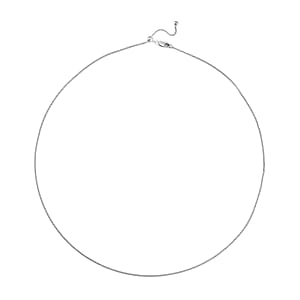 Rhodium Over Sterling Silver Cable Chain Necklace 20 Inches with Lobster Lock 2.30 Grams