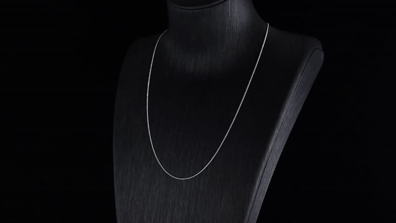 Rhodium Over Sterling Silver Cable Chain Necklace 20 Inches with Lobster Lock 2.30 Grams