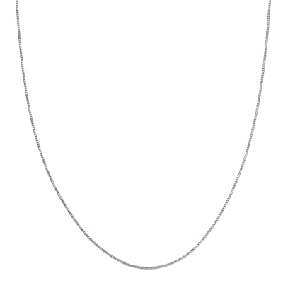 Rhodium Over Sterling Silver Cable Chain Necklace 20 Inches with Lobster Lock 2.30 Grams