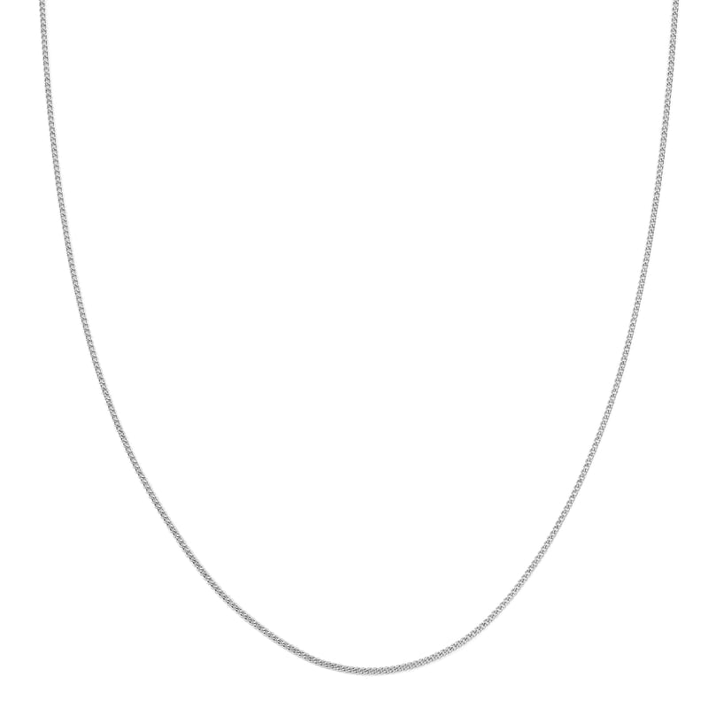 Rhodium Over Sterling Silver Cable Chain Necklace 20 Inches with Lobster Lock 2.30 Grams