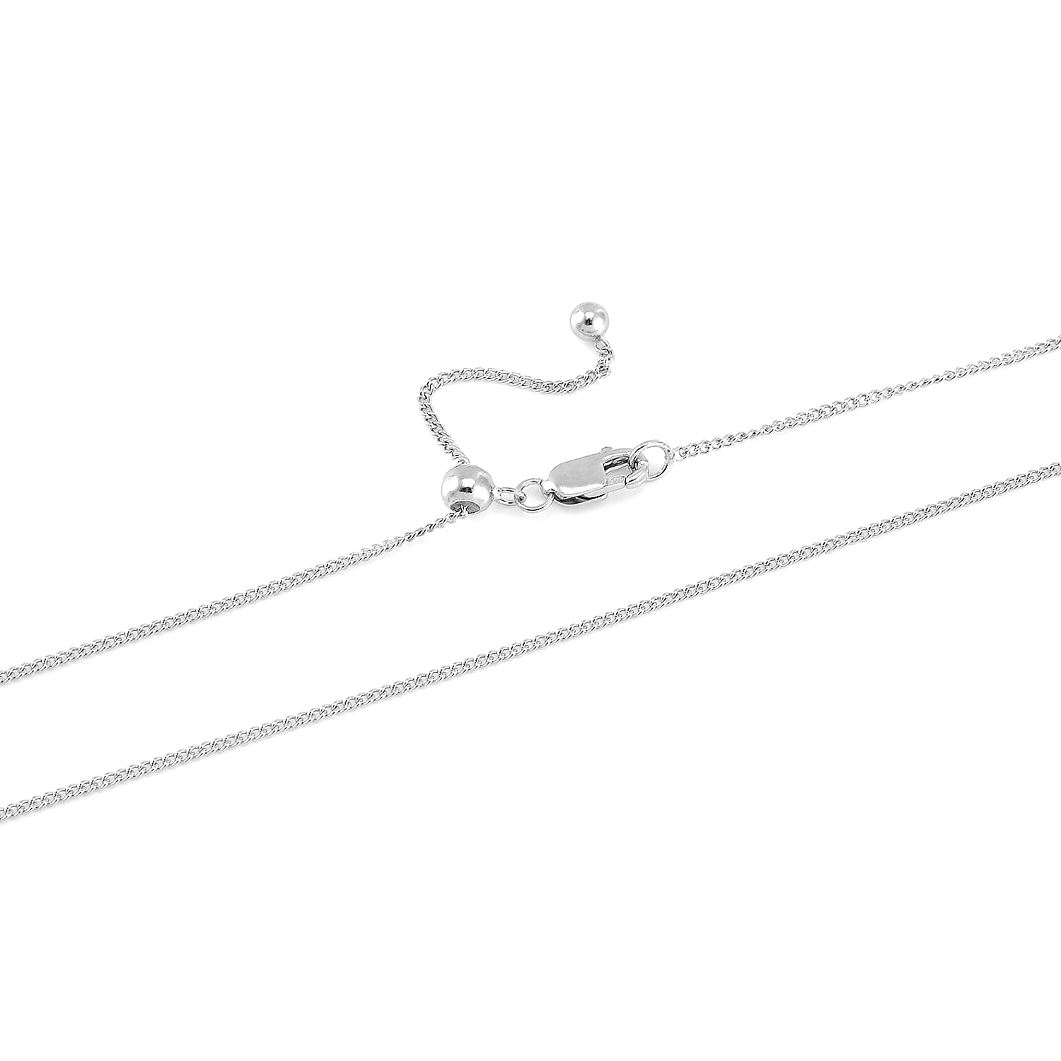 Rhodium Over Sterling Silver Cable Chain Necklace 20 Inches with Lobster Lock 2.30 Grams